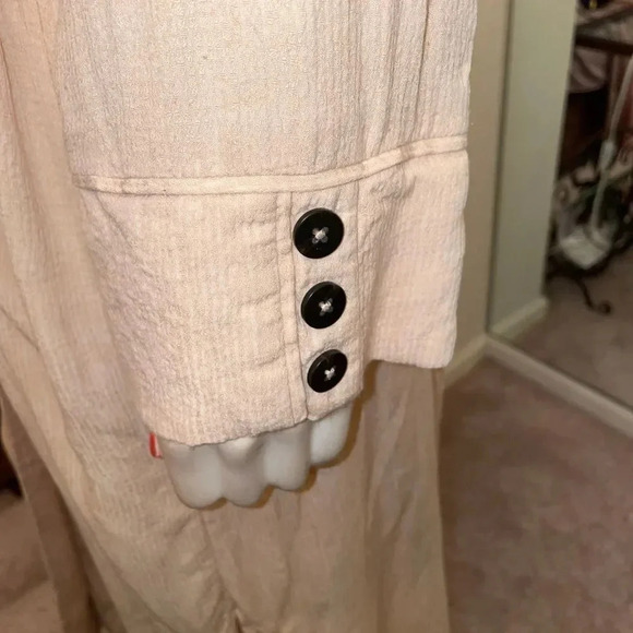 ZARA TRF OUTERWEAR LONG SLEEVE DUSTER TAN/BEIGE SIZE SMALL/ MEDIUM - Picture 11 of 13